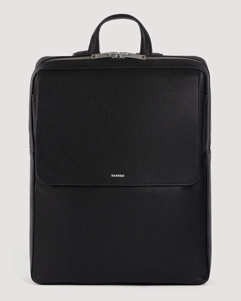Sandro Rucksack aus rekonstituiertes Leder Schwarz