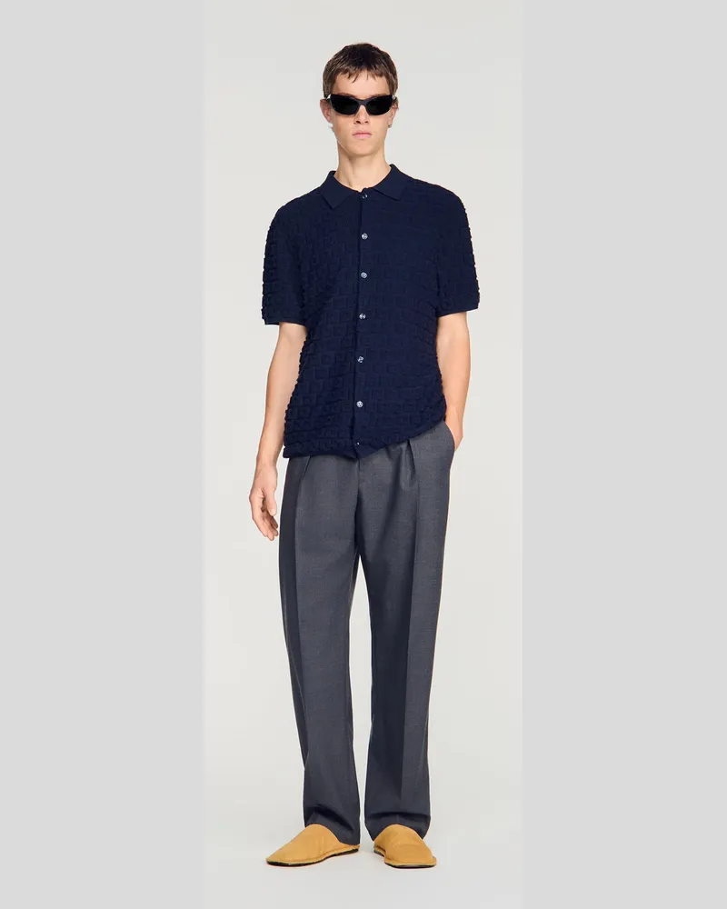 Sandro Cardigan aus Frottee Marine