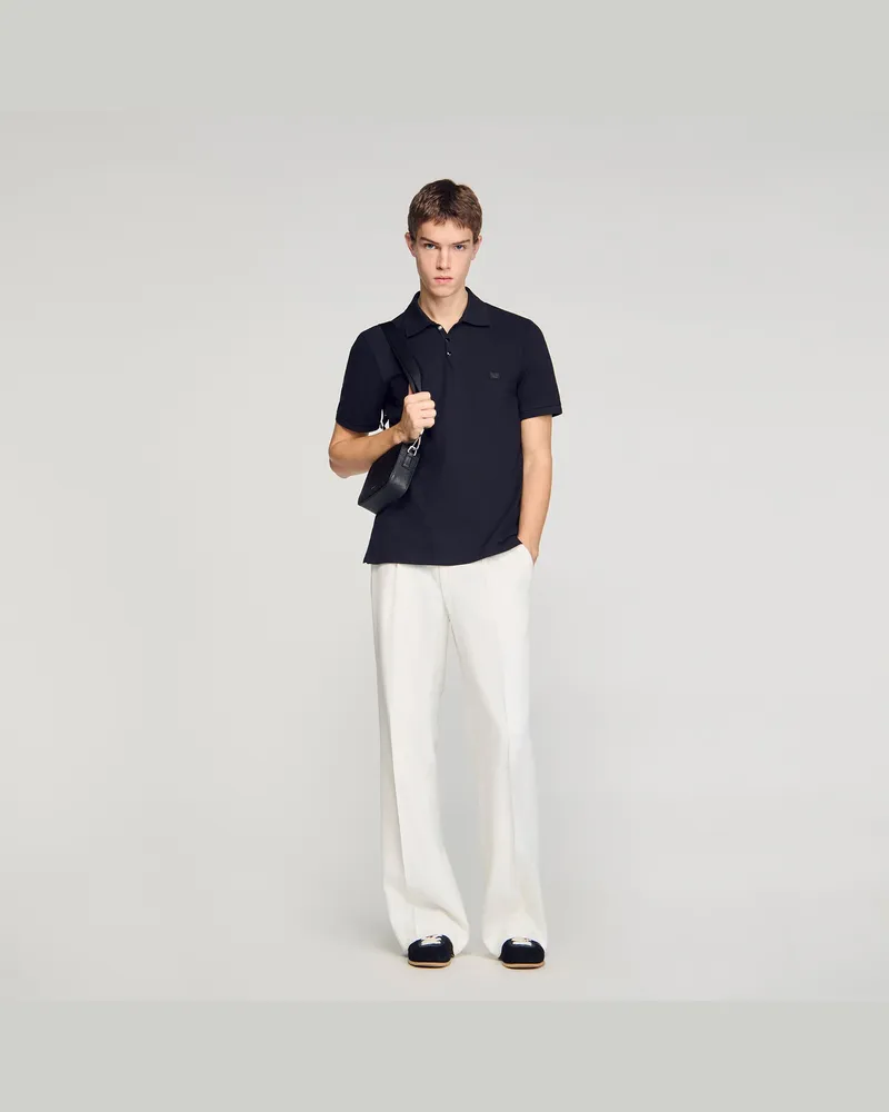 Sandro Poloshirt mit Logo Schwarz