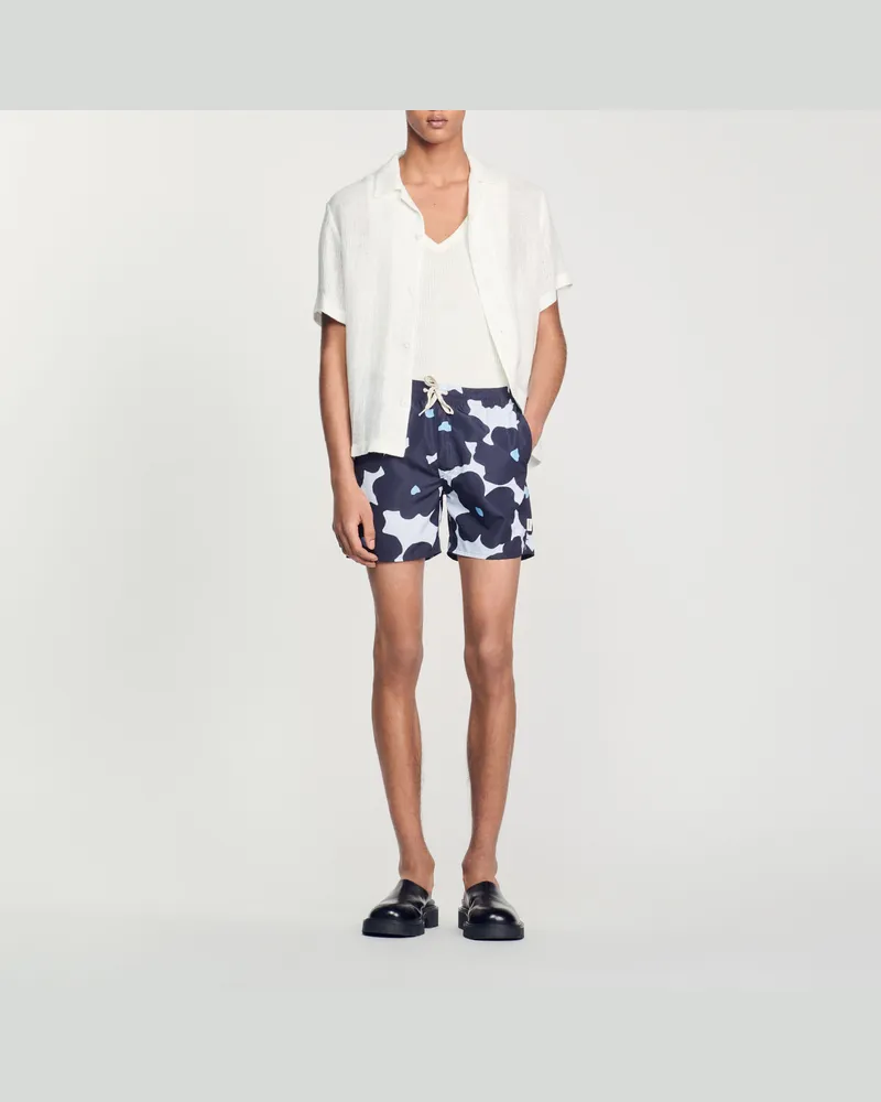 Sandro Badehose mit Blumen Marine