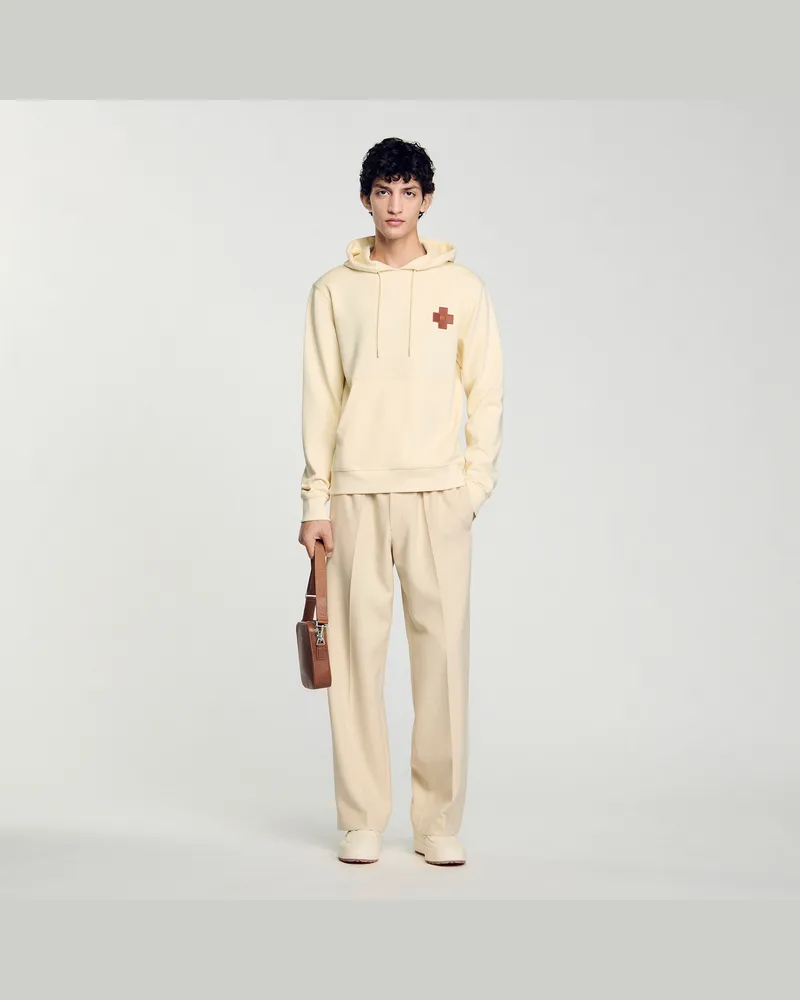 Sandro Sweatshirt mit „Square Cross"-Patch Avoine