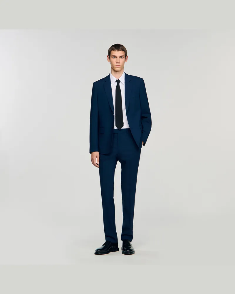 Sandro Anzugjacke aus Wolle Bleu