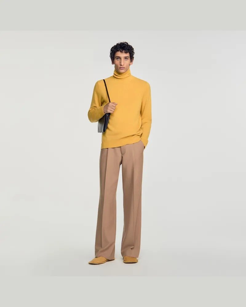 Sandro Rollkragenpullover aus Kaschmir Senf