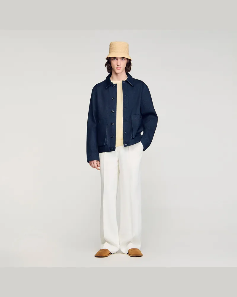 Sandro Worker-Jacke aus Denim Marine