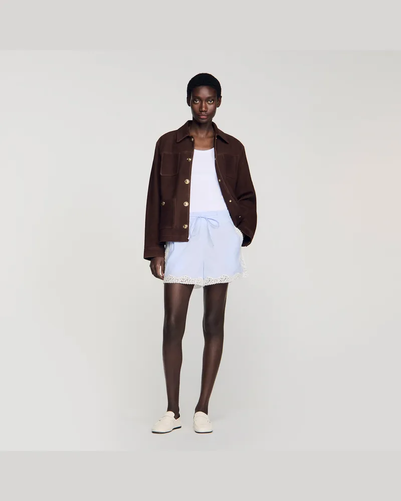 Sandro Shorts mit Spitzendetails Himmel-blau
