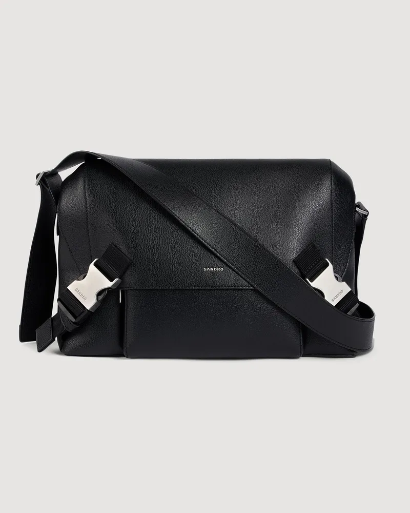 Sandro Tasche aus rekonstituiertes Leder Schwarz