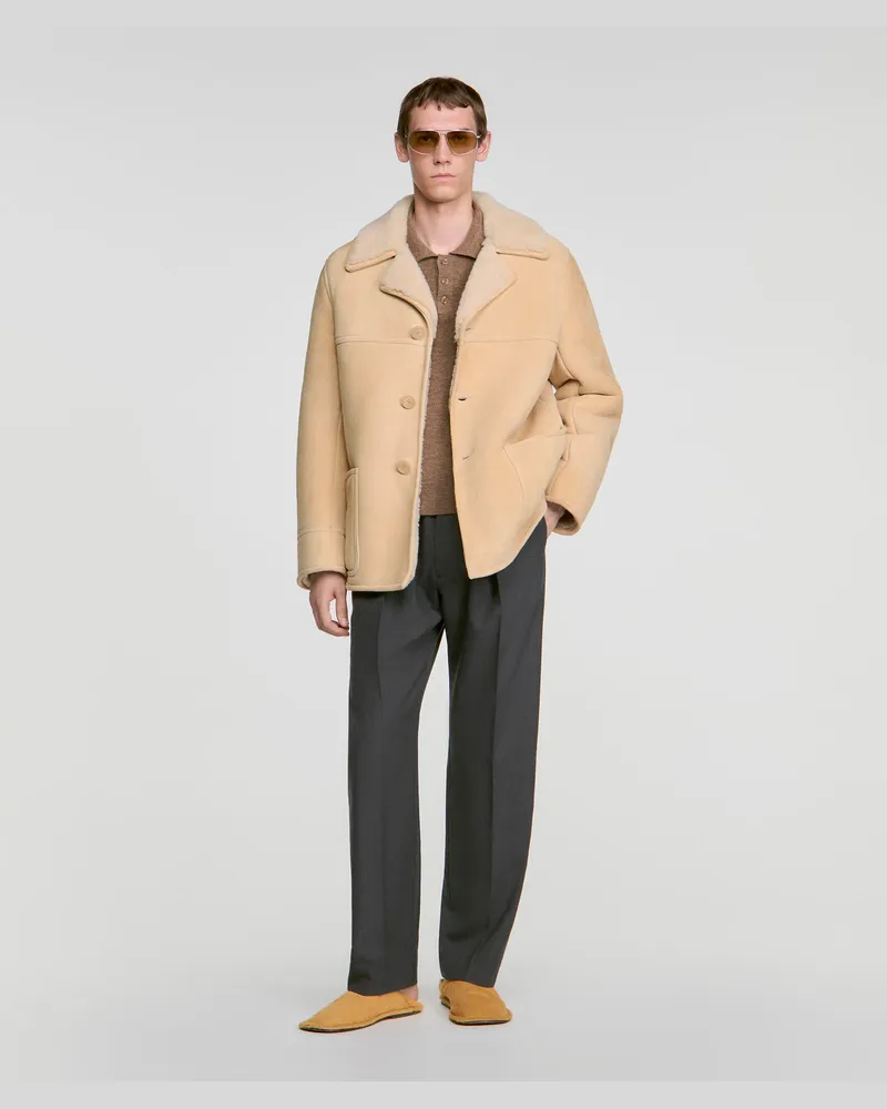 Sandro Lammfelljacke Beige