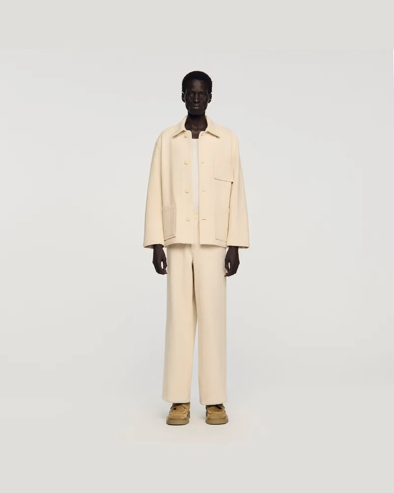 Sandro Worker-Blouson aus Baumwolle Ecru