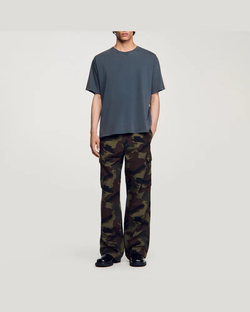 Sandro T-Shirt mit verwaschener Optik Grau