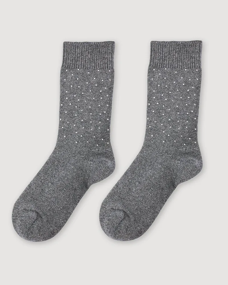 Sandro Socken mit Strassbesatz Anthrazit