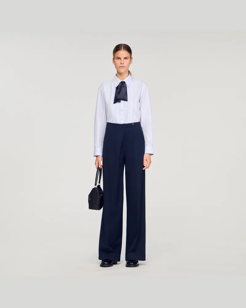 Sandro Asymmetrische gerade Hose Marine
