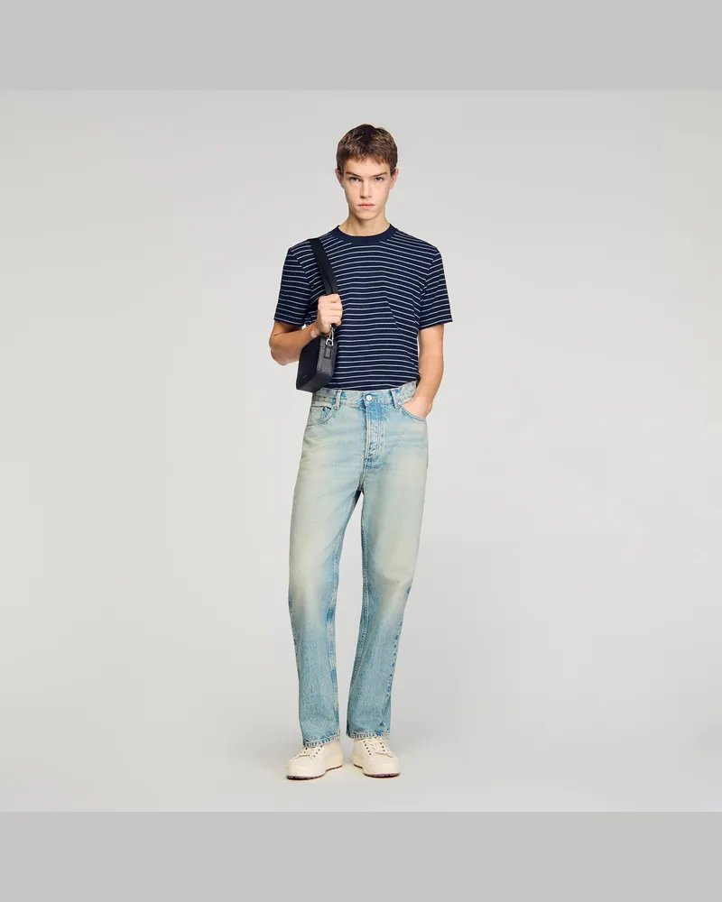 Sandro Verwaschene weite Jeans Blue-vintage-denim