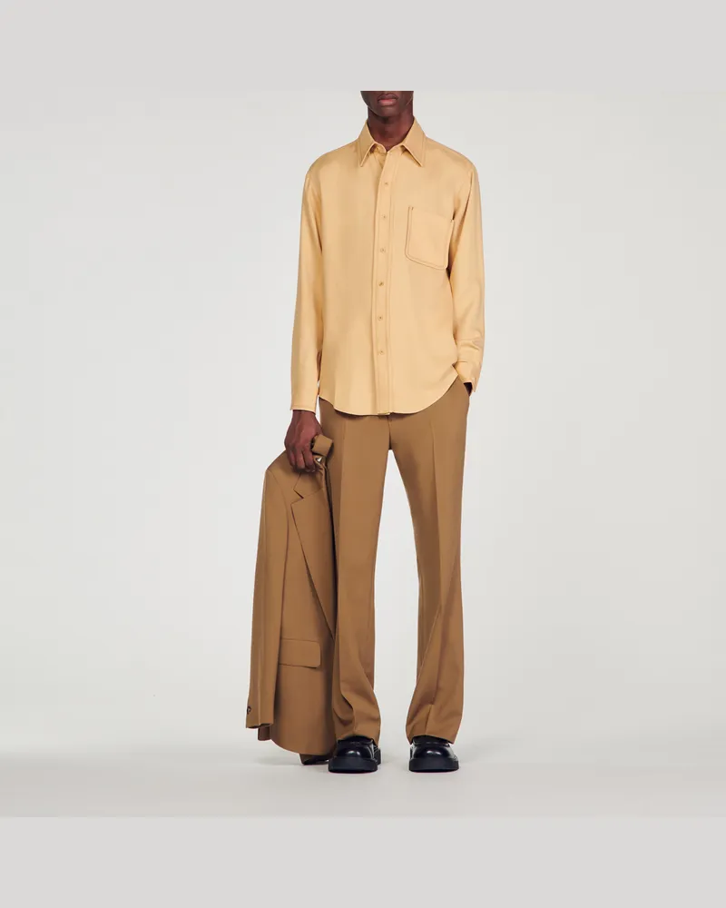 Sandro Fließendes Hemd Senf