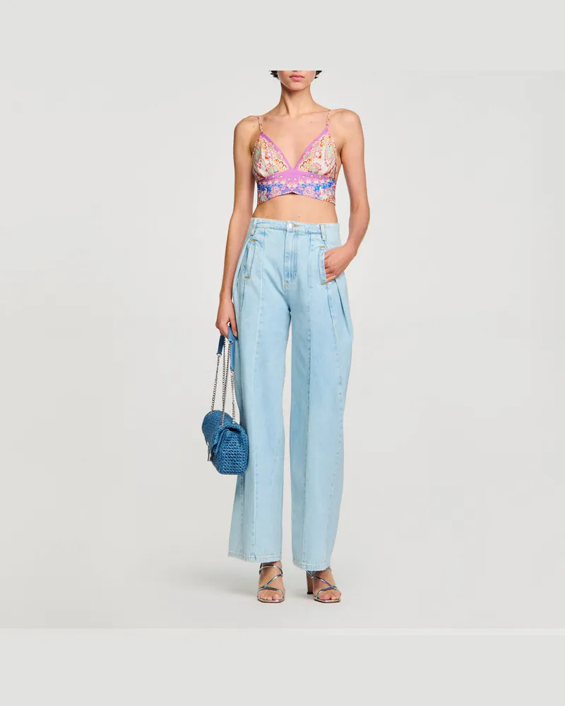 Sandro Brassière-Top mit Print Rot