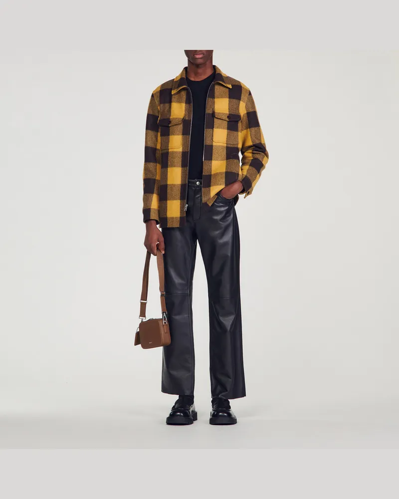 Sandro Karierte Jacke Gelb