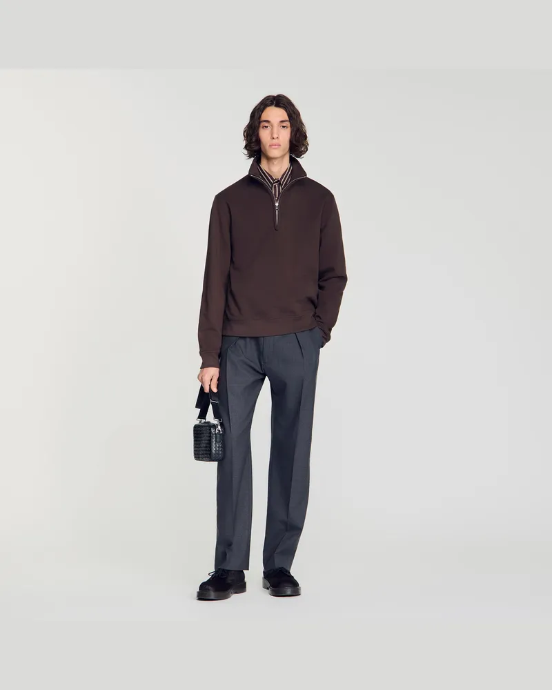 Sandro Sweatshirt aus Baumwolle Schokolade