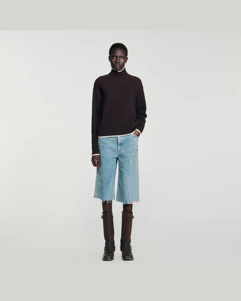 Sandro Rollkragenpullover Dunkel-braun