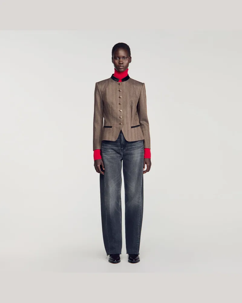Sandro Verwaschene Barrel-Jeans Dunkel-grau