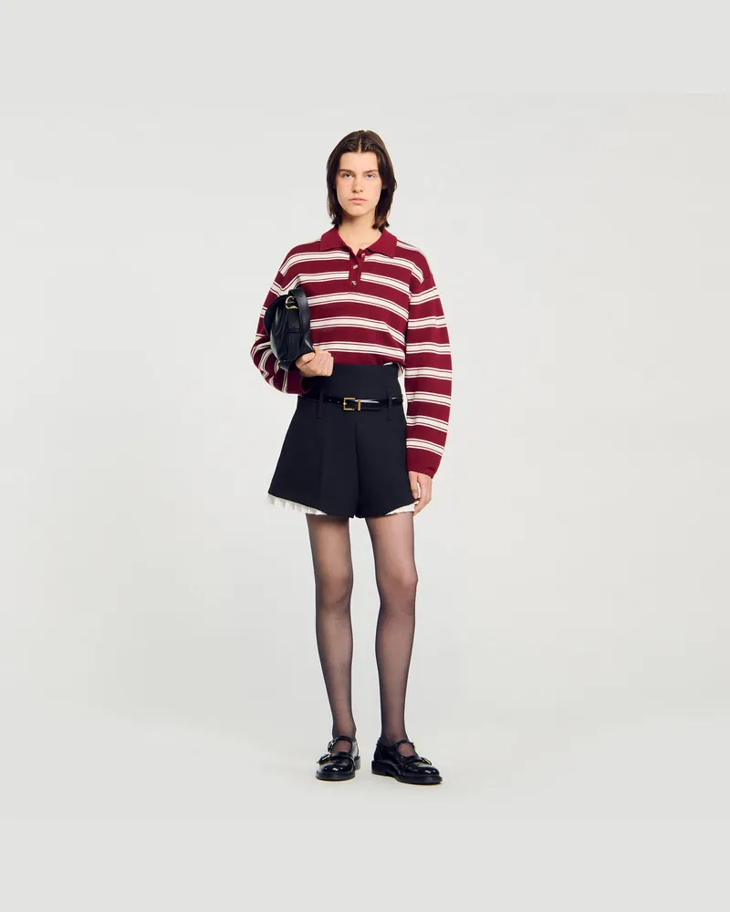 Sandro Pullover mit Streifenmuster Bordeaux