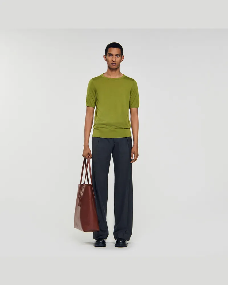 Sandro T-Shirt aus fließendem Strickgewebe Super