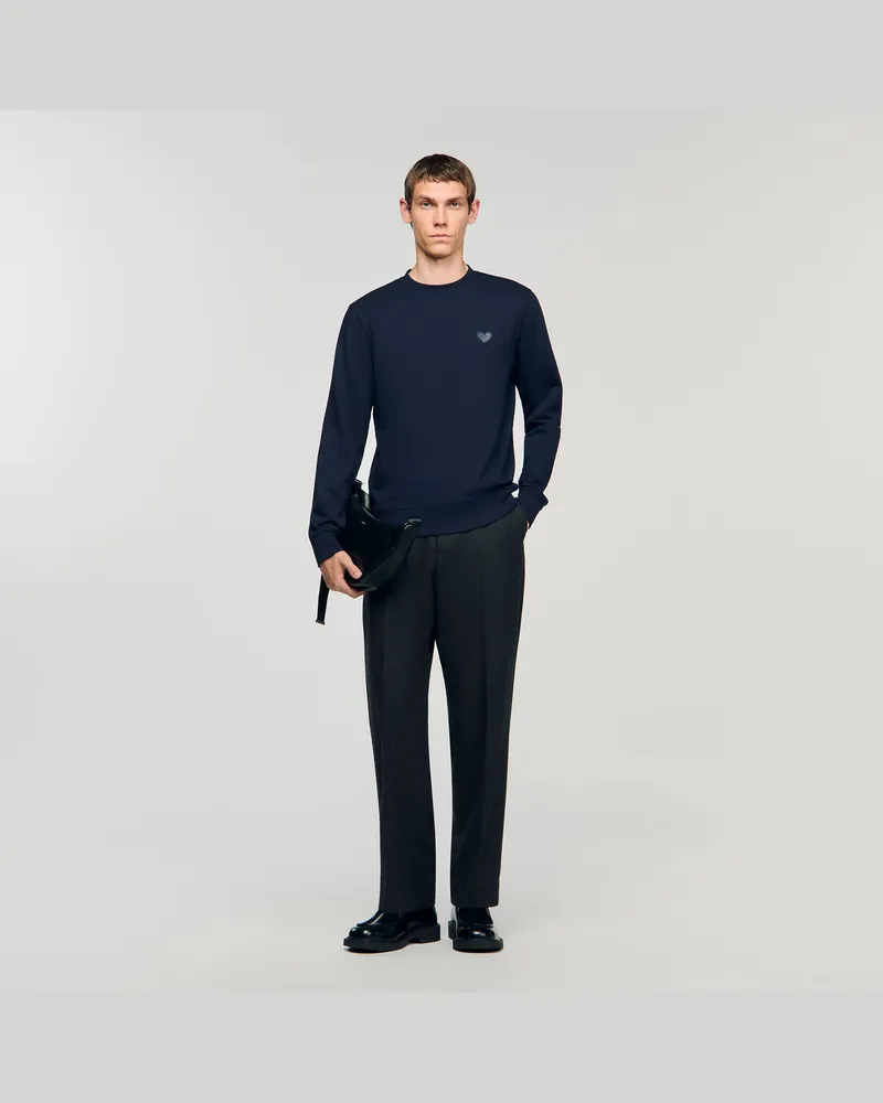 Sandro Sweatshirt mit Herz-Patch Marine