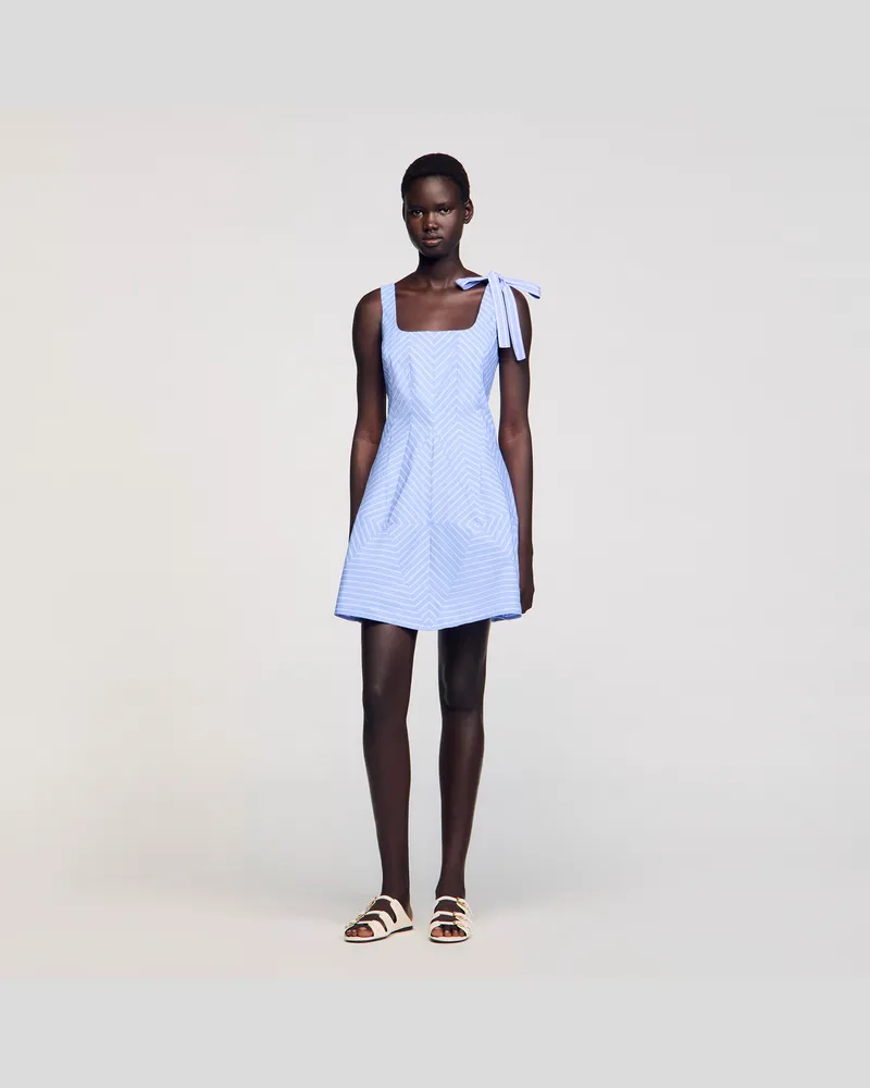 Sandro Kurzes Streifenkleid Blau