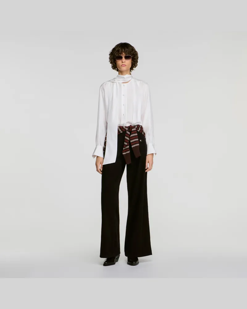 Sandro Gerade Samthose mit Taschen Bordeaux