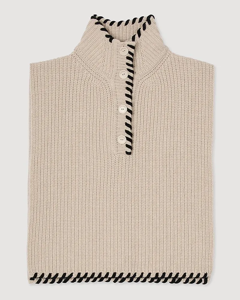 Sandro Strickkragen Beige