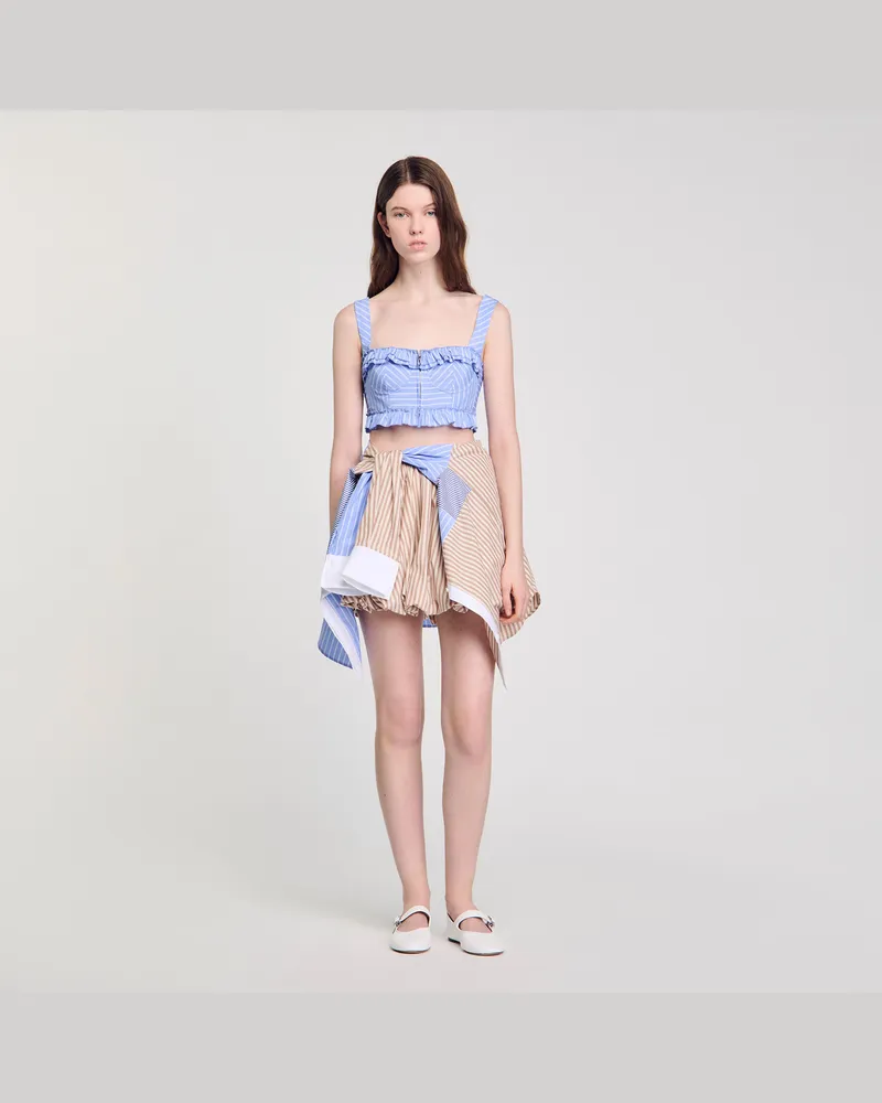 Sandro Kurzes gestreiftes Top Blau