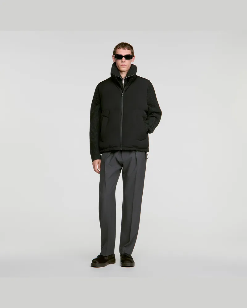 Sandro Ärmellose Daunenjacke mit Zip Schwarz