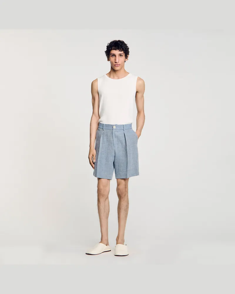 Sandro Shorts mit Falte Chambray.