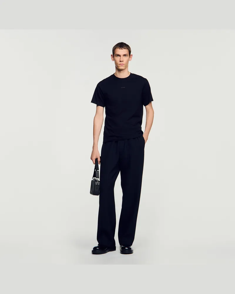 Sandro T-Shirt aus Baumwolle Schwarz