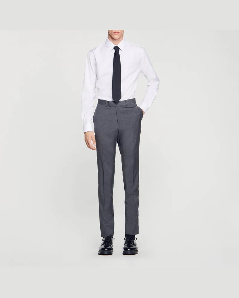 Sandro Anzughose aus Wolle Grau