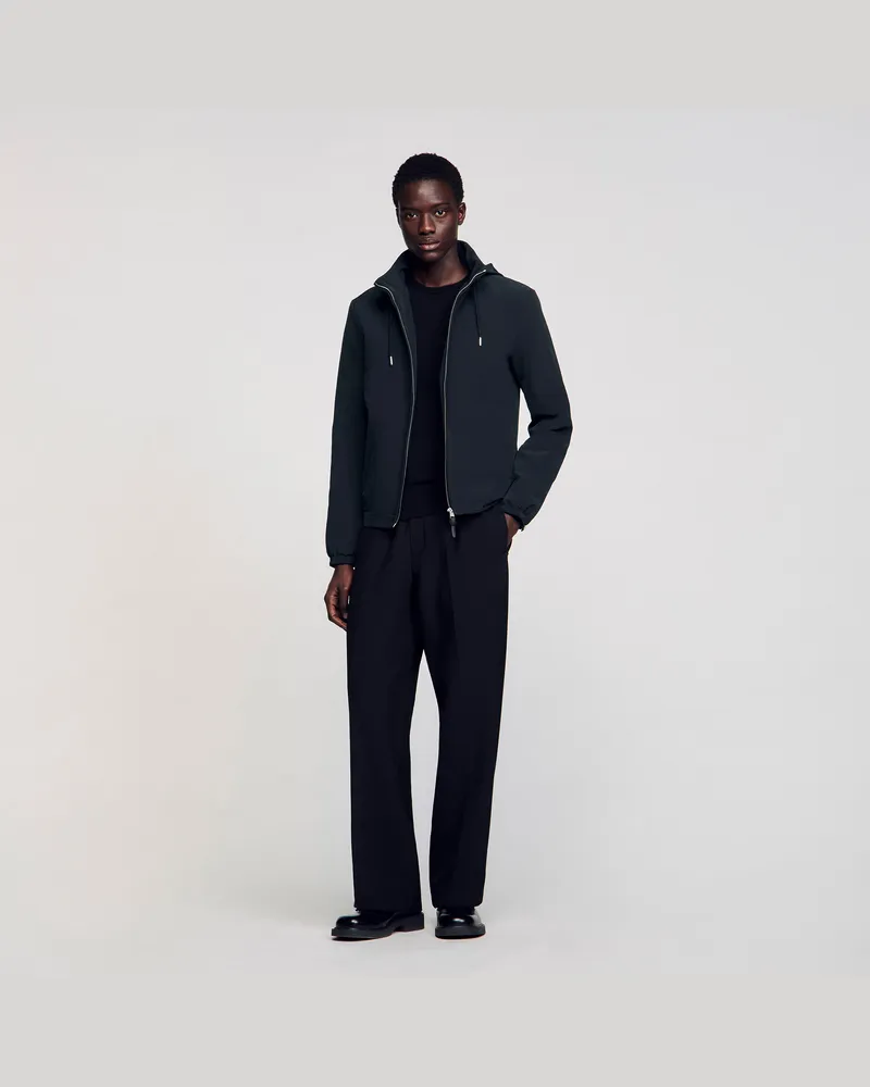 Sandro Reißverschluss-Blouson mit Kapuze Midnight
