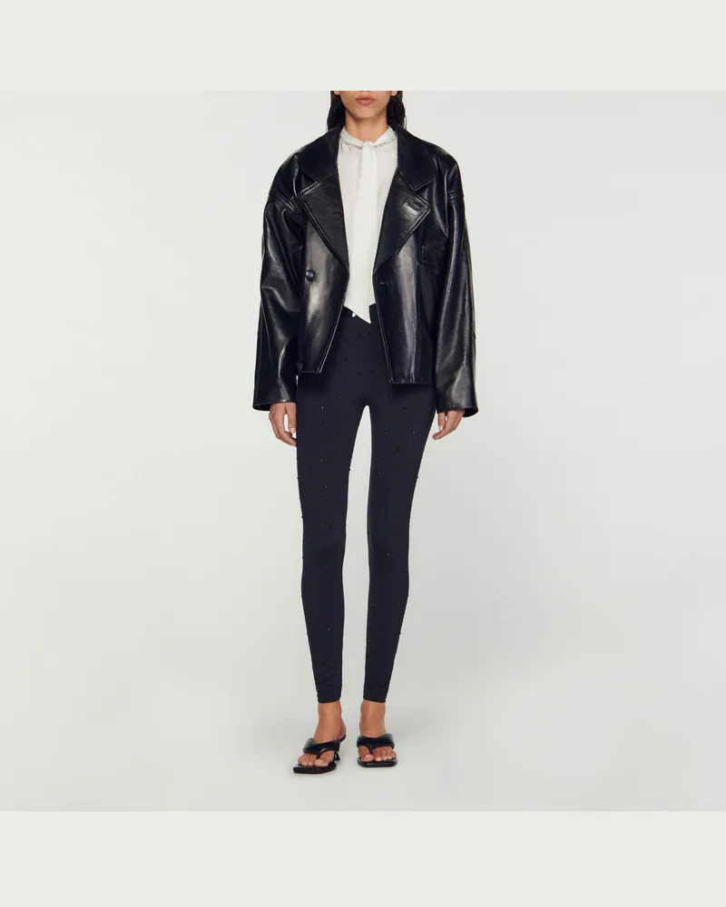 Sandro Strass-Legging Schwarz