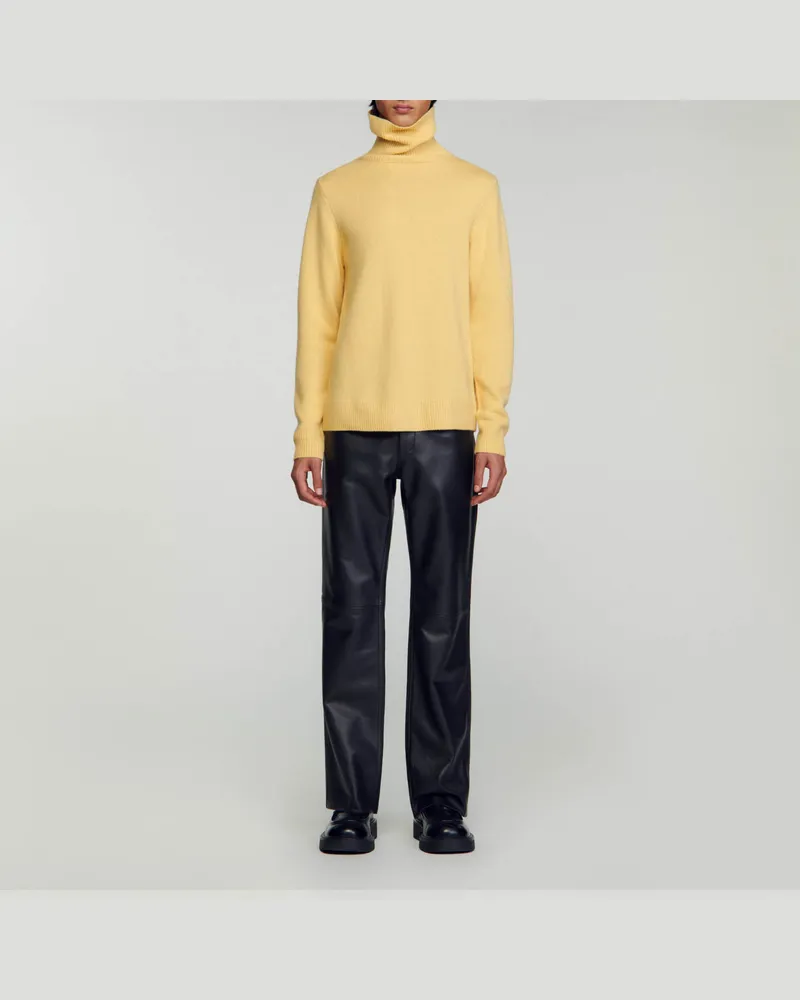 Sandro Rollkragenpullover aus Wolle & Kaschmir Gelb
