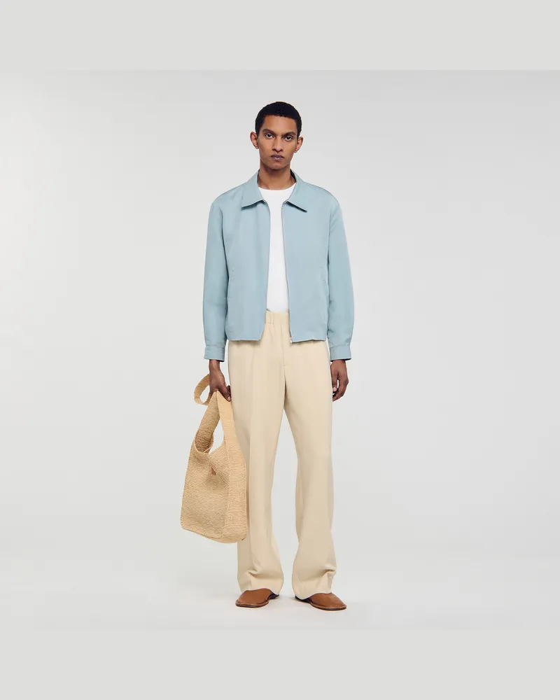 Sandro Blouson mit Reißverschluss Chambray.