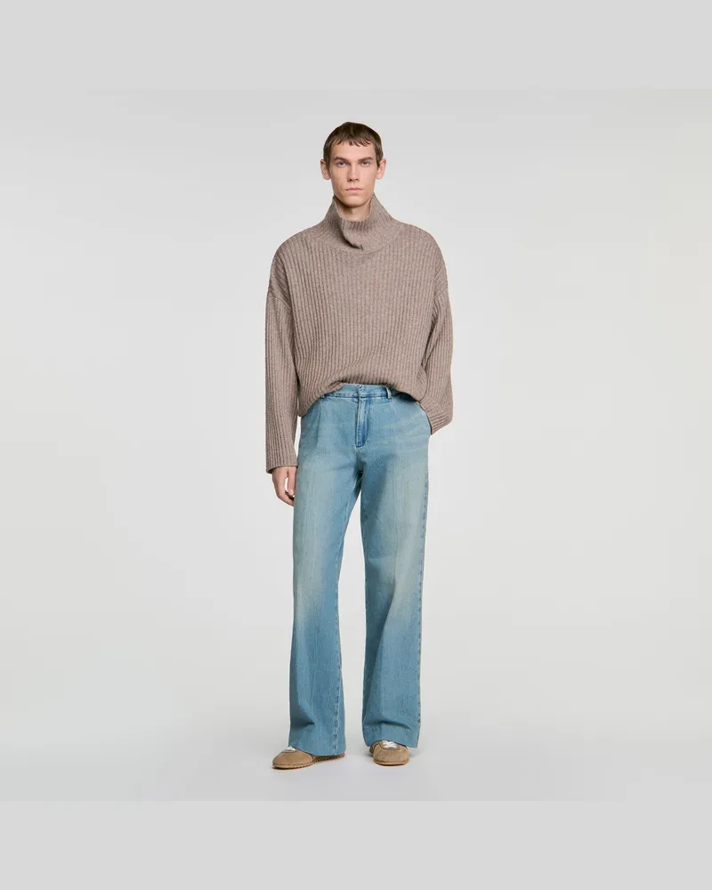 Sandro Weite Jeans im Washed-Look Blau