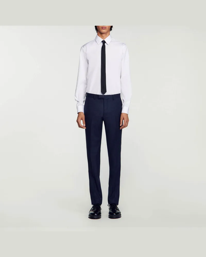 Sandro Anzughose aus Schurwolle Marine