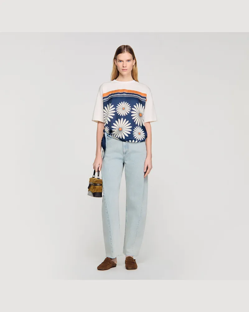 Sandro Foulard-T-Shirt Marine