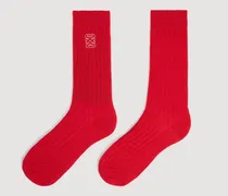 Gerippte Socken mit Logo