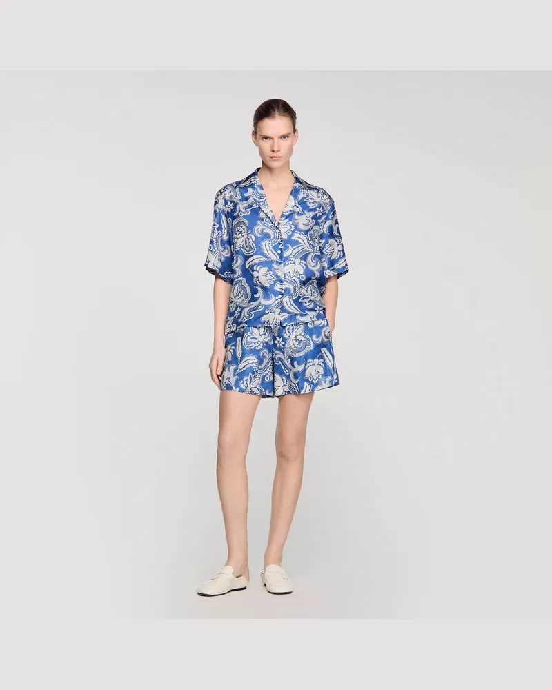 Sandro Kurze Shorts mit Blumenprint Bleu