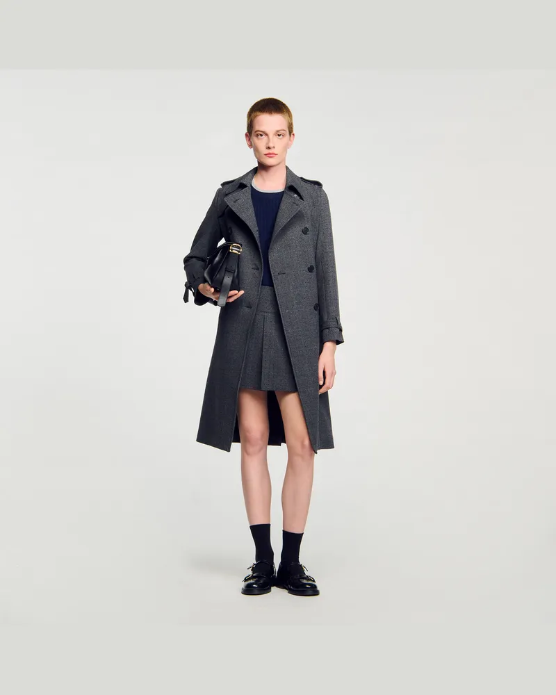 Sandro Trenchcoat mit Strass Gris