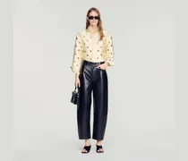 Hemd mit Lochmuster und Strass