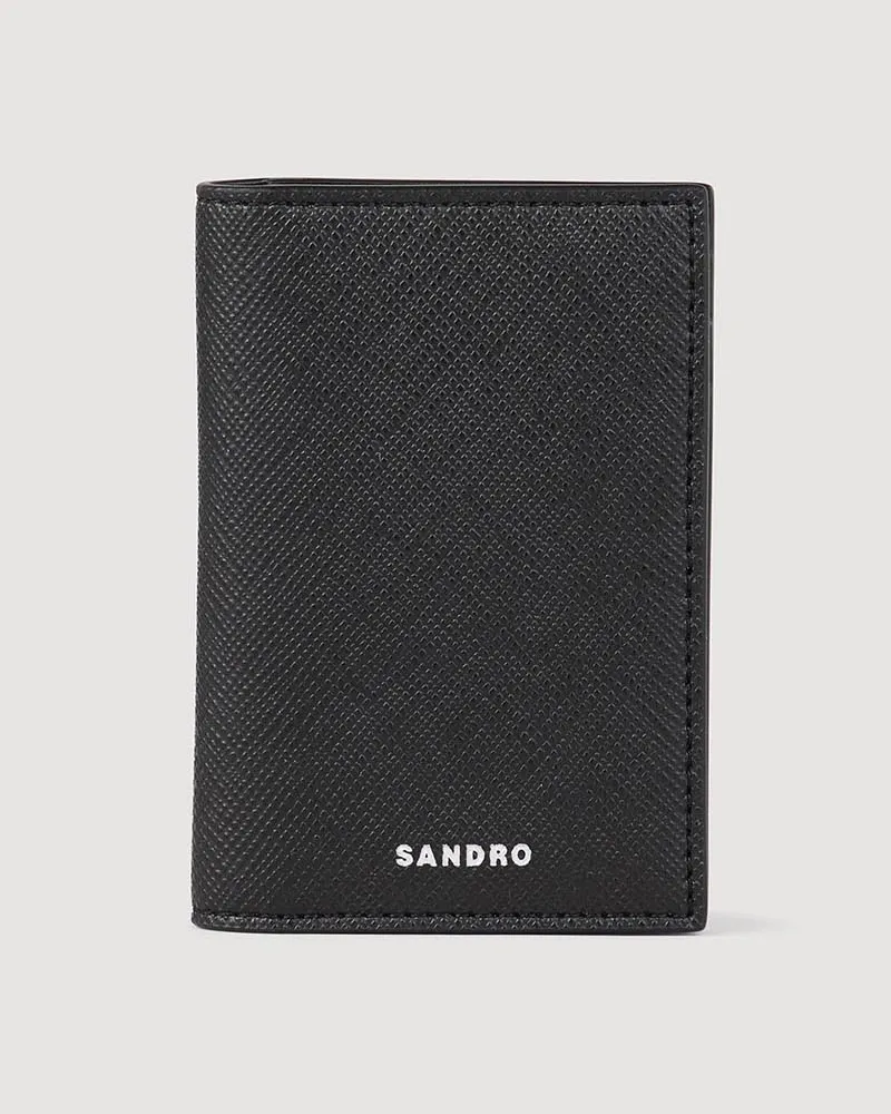 Sandro Brieftasche aus rekonstituiertes Leder Schwarz