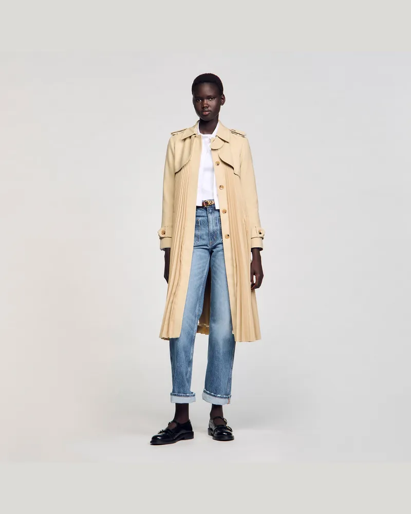 Sandro Trenchcoat mit Falte Beige