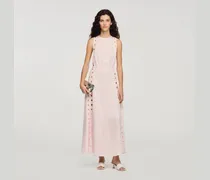 Langes Kleid mit Blumenjacquard