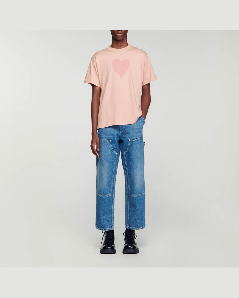 Sandro Baumwoll-T-Shirt Rosa