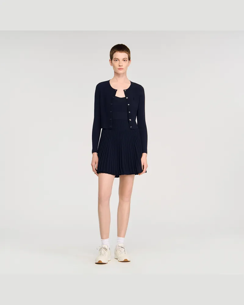 Sandro Cardigan aus feinem Strick Marine