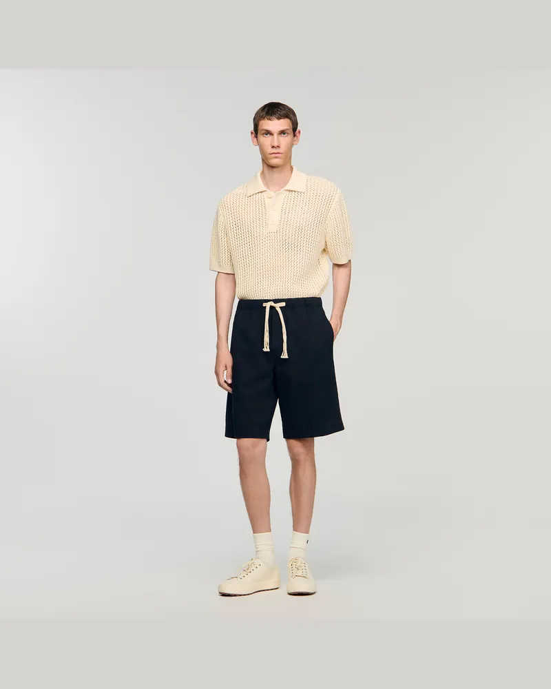 Sandro Baumwollshort mit elastischem Bund Marine